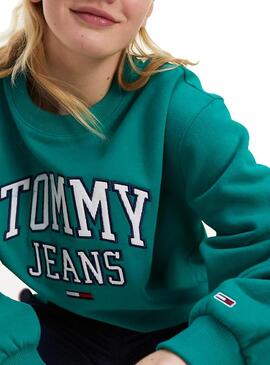 Sweat Tommy Jeans Collegiate Verde para Mulher