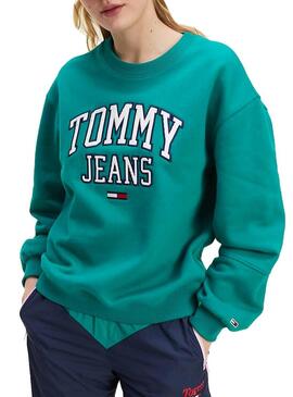 Sweat Tommy Jeans Collegiate Verde para Mulher