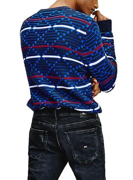 Camisola Tommy Jeans Pattern Azul para Homem