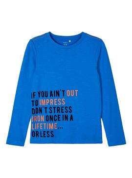 T-Shirt Name It Nasmos Azul para Menino