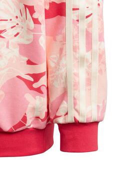 Sweat Adidas Flores Rosa para Menina