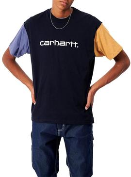 T-Shirt Carhartt Tricolor Azul Azul Marinho para Homem