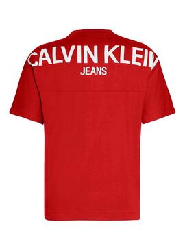 T-Shirt Calvin Klein Jeans Back Logo Vermelho Homem