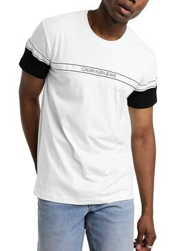 T-Shirt Calvin Klein Blocking Logo Branco Homem