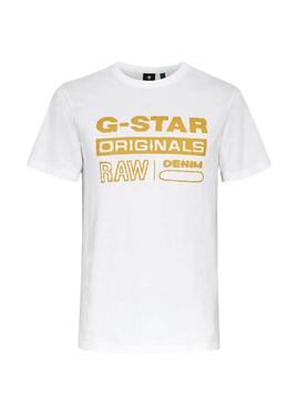 T-Shirt G-Star Raw Wavy Branco para Homem