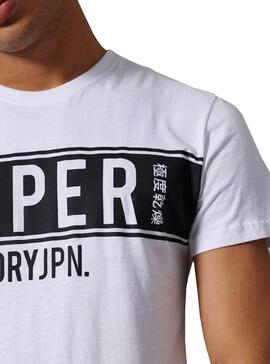 T-Shirt Superdry Panel Branco para Homem