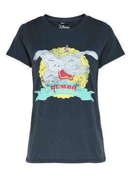 T-Shirt Only Dumbo Circus Cinza para Mulher