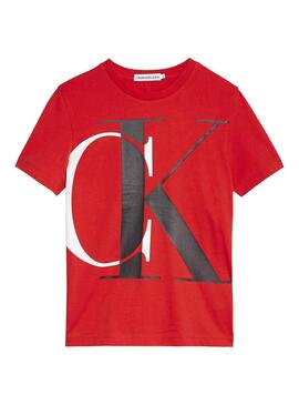 T-Shirt Calvin Klein Monogram Vermelho Menino