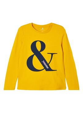 T-Shirt Name It Natty Amarelo para Menina