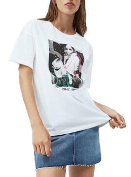 T-Shirt Pepe Jeans Aria Branco para Mulher