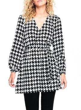 Vestido Only Flossy Preto y Branco para Mulher