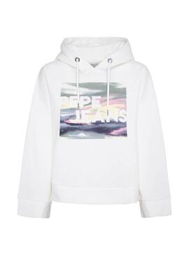 Sweat Pepe Jeans Blossom Branco para Mulher