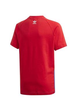 T-Shirt Adidas Trevo Grande Vermelho y Azul para Menino