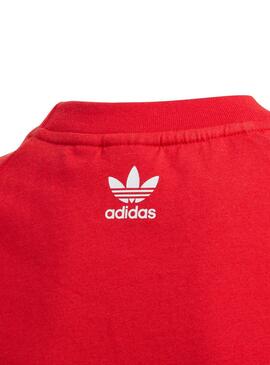T-Shirt Adidas Trevo Grande Vermelho y Azul para Menino