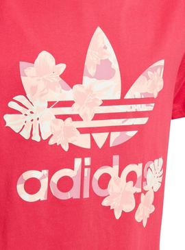 T-Shirt Adidas Flowers Rosa para Menina