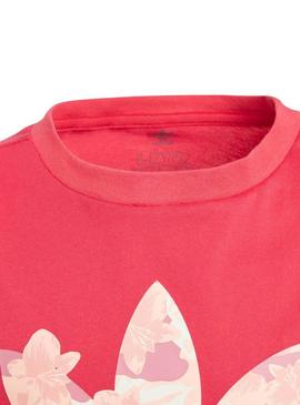 T-Shirt Adidas Flowers Rosa para Menina