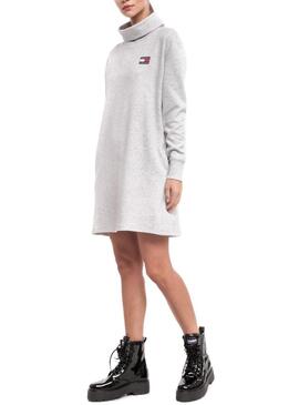Vestido Tommy Jeans Mock Cinza para Mulher