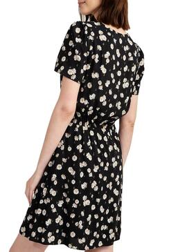 Vestido Naf Naf Margaridas Preto para Mulher