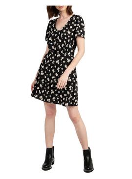 Vestido Naf Naf Margaridas Preto para Mulher