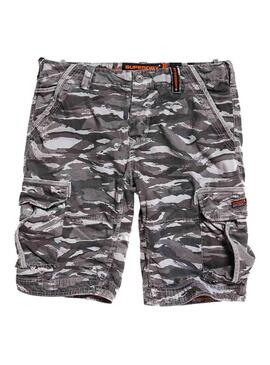Shorts Superdry Core cinza de camuflagem de carga 