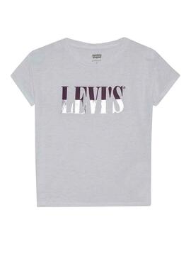 T-Shirt Levis Branco Logo Brillo para Menina