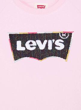 Sweat Levis Rosa Logo para Menina