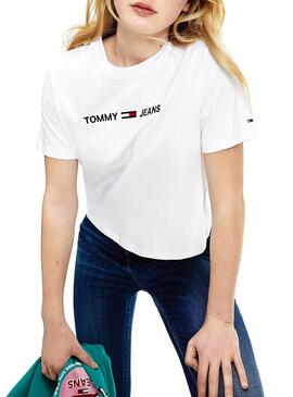 T-Shirt Tommy Jeans Modern Logo Branco para Mulher