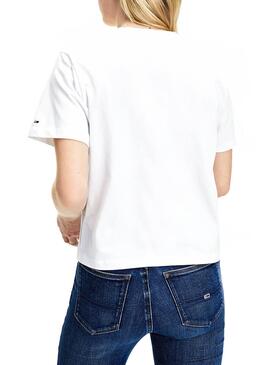 T-Shirt Tommy Jeans Modern Logo Branco para Mulher