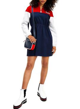 Vestido Tommy Jeans Colorblock Mock para Mulher