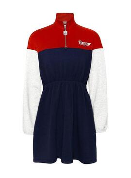 Vestido Tommy Jeans Colorblock Mock para Mulher
