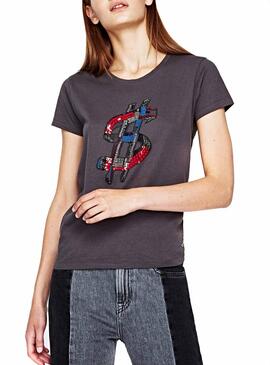 T-Shirt Pepe Jeans Linsey Cinza para Mulher