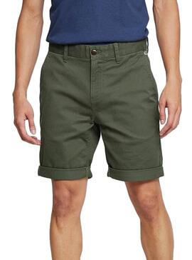 Shorts Tommy Jeans Essencial Chino Verde Homem