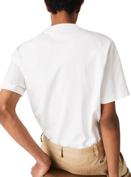 T-Shirt Lacoste Live Croco Branco para Homem