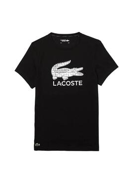T-Shirt Lacoste Geometric Preto para Homem