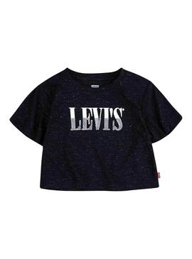 T-Shirt Levis Logo Sparkle Preto para Menina