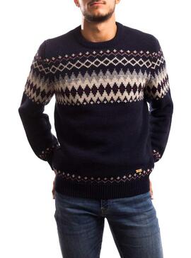 Camisola Klout Jacquard Azul Azul Marinho para Homem