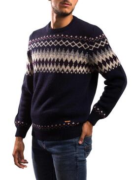 Camisola Klout Jacquard Azul Azul Marinho para Homem