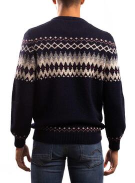 Camisola Klout Jacquard Azul Azul Marinho para Homem