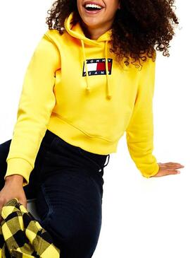 Sweat Calça jeans Tommy Flag Amarelo para Mulher
