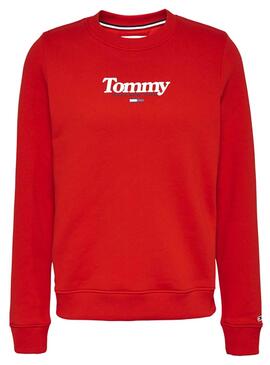 Sweat Tommy Jeans Essential Vermelho para Mulher
