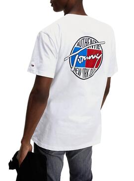 T-Shirt Tommy Jeans Retro Branco para Homem