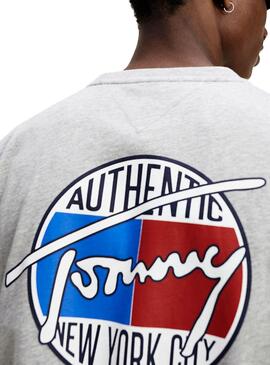 T-Shirt Tommy Jeans Retro Cinza para Homem