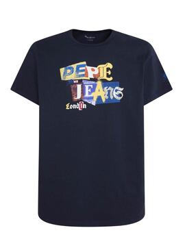 T-Shirt Pepe Jeans Leonard Azul Marinho para Homem