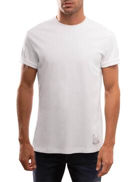 T-Shirt Klout Organic Label Branco para Homem