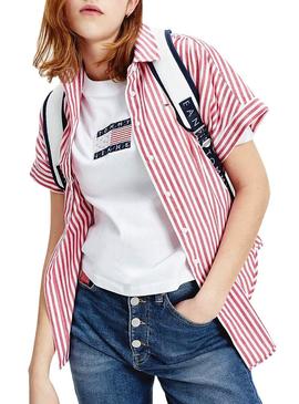 T-Shirt Tommy Jeans Star Blazer Branco Mulher