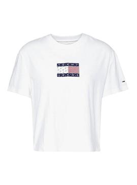 T-Shirt Tommy Jeans Star Blazer Branco Mulher
