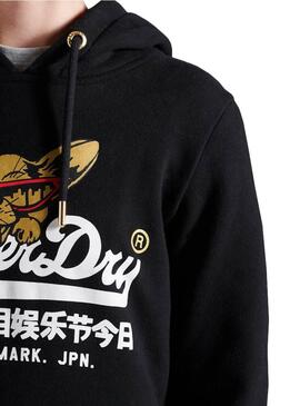 Sweat Superdry Vintage NYC Foto Mulher Preto