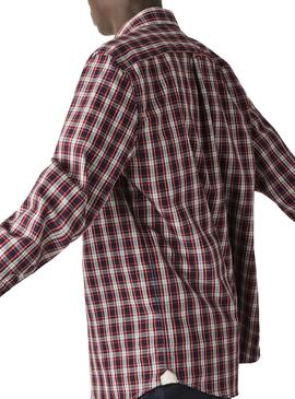 Camisa Lacoste Oxford Frames Vermelho para Homem