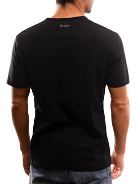 T-Shirt Klout Organic Premium Preto para Homem