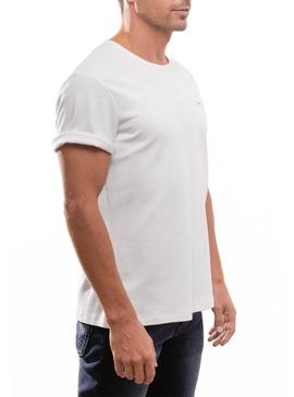 T-Shirt Klout Organic Premium Branco para Homem